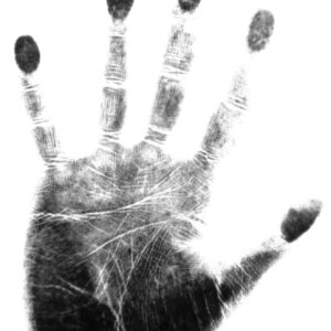 An image of a crime scene hand print