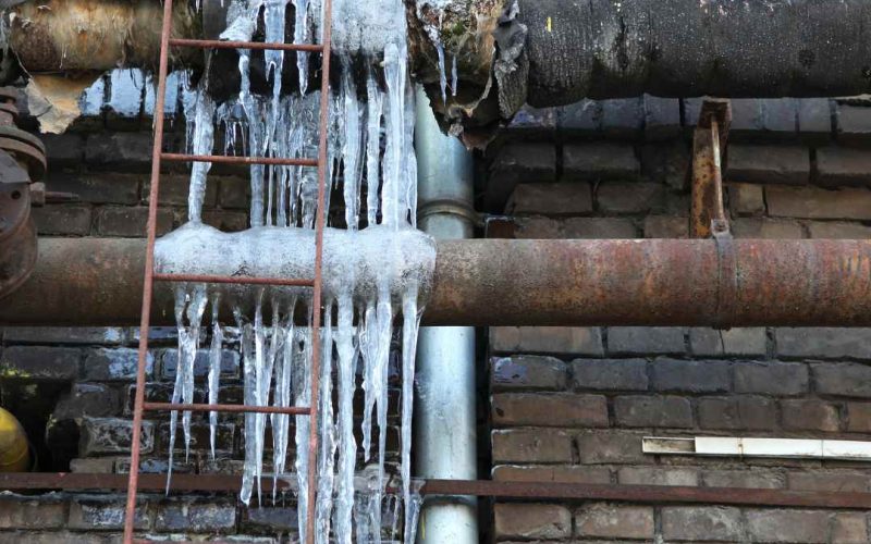 An image of frozen pipes